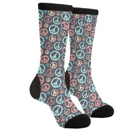 juniissl Retro Peace Socks For Men Women Cool Fun Novelty Crew Athletic Socks