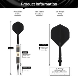 CyeeLife Darts with Plastic Tip, Dart Darts Set, 3 Pieces Plastic Darts for Electronic Dartboard with 30 Soft Dart Tips and Storage Box, 18 g Professional Soft Darts