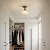 Yosoan Indoor Vintage Ceiling Light with Striped Shade, 1-Light Hardwired