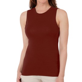 SCOTTeVEST Tatum Travel Tank Top for Women - 1 Hidden Pocket - Lightweight Wrinkle Resistant Sleeveless Shirt for Travel (Brick, Medium)