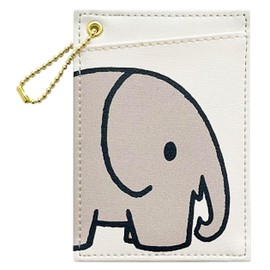 Miffy BN2084OW Women's Elephant Double-Sided Pass Case, white (off-white)