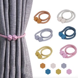 Acpetdr Curtain Tiebacks 6pcs, Curtain Tiebacks Buckles Hold backs Holders Hooks Clip for Home Outdoor Bedroom Office Decorative Curtain