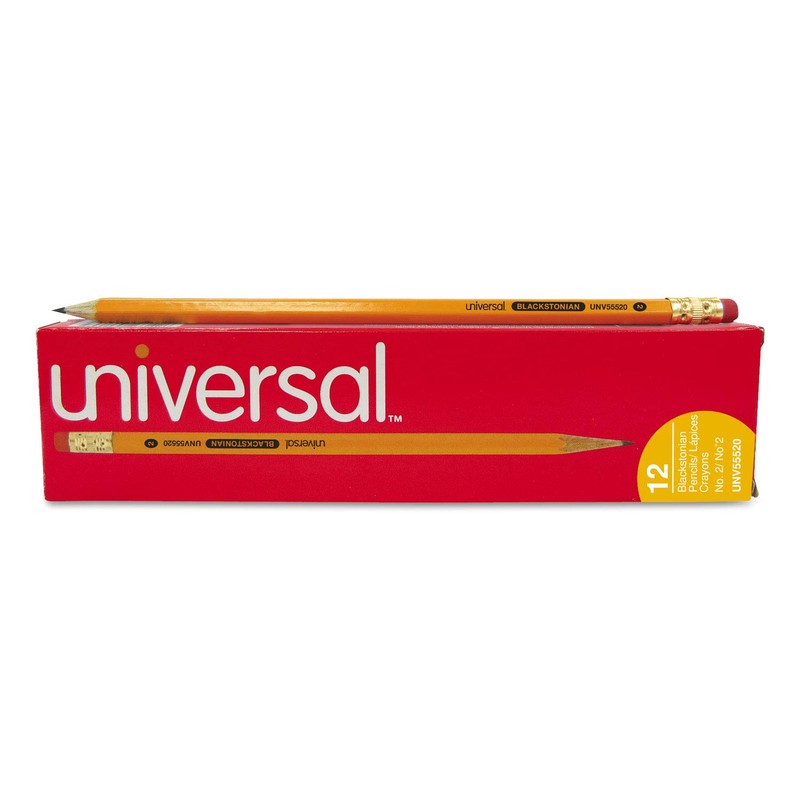 Universal Deluxe Blackstonian Pencil, Hb (#2), Black Lead, Yellow Barrel,