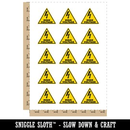 High Voltage Electricity Danger Shock Sign Temporary Tattoo Water Resistant Fake Body Art Set Collection - 15 2" Tattoos (1 Sheet)