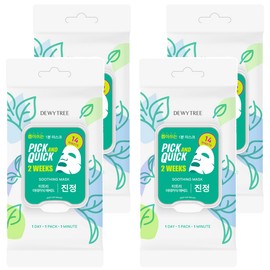 Dewytree Pick & Quick Two Weeks Soothing Mask, 4 Packs, 14 Packs / 듀이트리 픽앤퀵 투윅스 수딩 마스크, 4개, 14개입