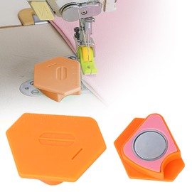 Upgraded Magnetic Seam Guide for Sewing Machine，Polygonal Sewing Seam Guide with Scale，Multi-Purpose Tool Magnetic Sewing Guide， Universal Sewing Accessories and Supplies（Orange）