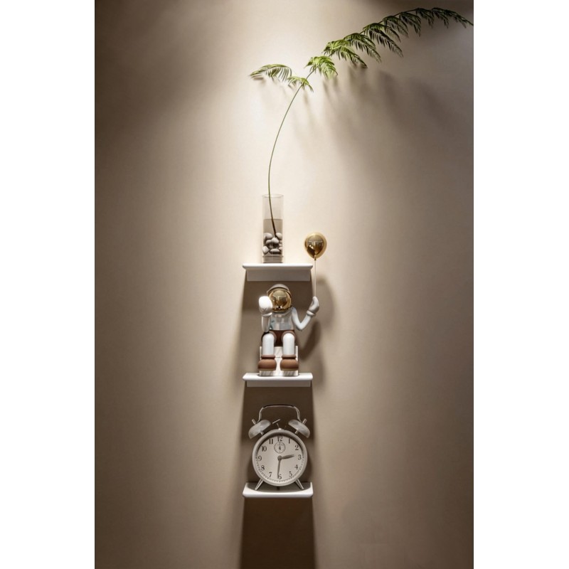 6 Inch White Floating Wall Shelf, Rustproof Aluminum Alloy Wall