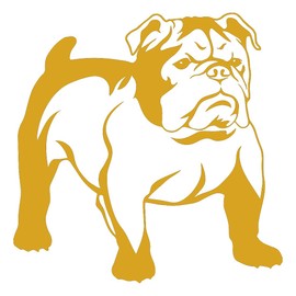 NBFU English Bulldog Cute Animal 1 (Metallic Gold) (Set Of 2) Premium Waterproof Vinyl Decal Stickers For Laptop Phone Accessory Helmet Car Window Bumper Mug Tuber Cup Door Wall Decoration