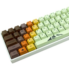 Keycaps, PBT keycap, Cherry Profile,104 Key Set for Mechanical Keyboard English (US) Layout（Yellow Climbing）