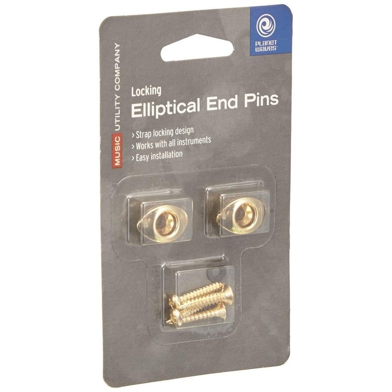 D'Addario Accessories D'Addario Elliptical End Pins, Gold, Large