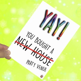 Funny Congrats New Home Card Moving Home Card First Home Happy New Home Housewarming Card Party Venue New House Moving Home New House PC541