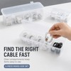 3-Pack Transparent Cable Organizer Storage Boxes with Lids and Dividers