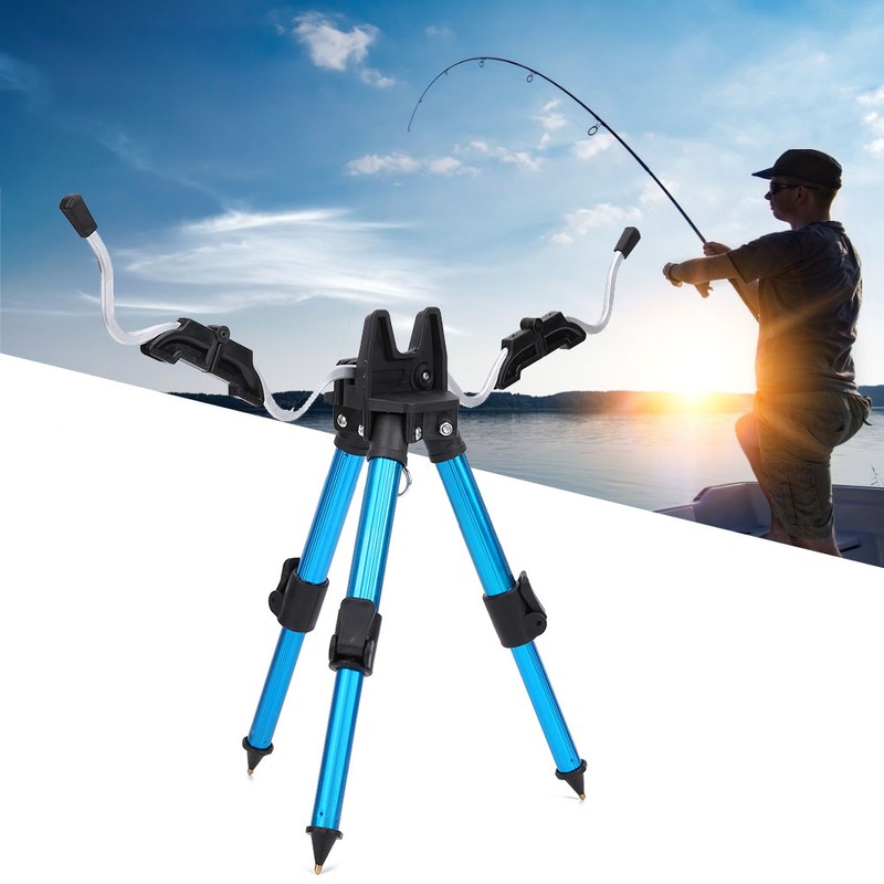 Foldable Multipurpose Fishing Rod Bracket Tripod Beach Long Range Aluminum