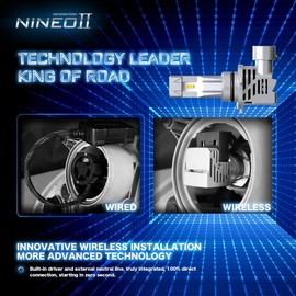 NINEO 9006 BULBS,HB4 Wireless Fog Lights Direct Insertion ZES Chips 400% Brighter 6500K Fog Lamp- Pack of 2