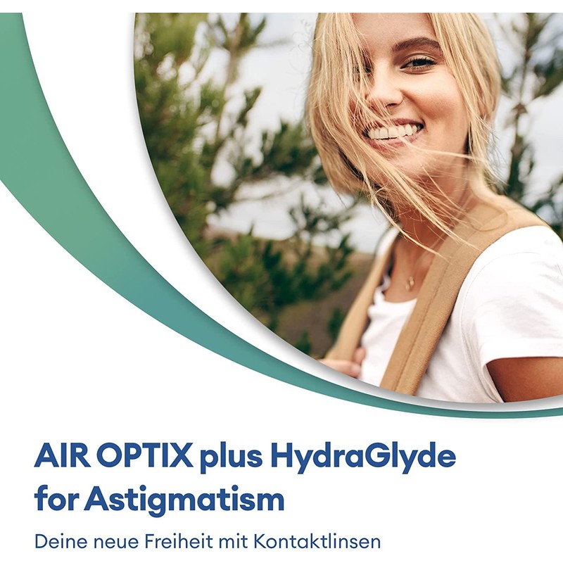 Air Optix plus HydraGlyde for Astigmatism Monatslinsen weich, 3 Stück,