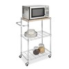 Whitmor Supreme Kitchen and Microwave Cart Wood & Chrome 13.25