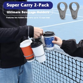 Paquete de 2 portadores/carrito plegable de 6 tazas, café para llevar, refrescos, pintas, cerveza, resistente y reutilizable para festivales, deportes y conciertos, conveniencia de tamaño de bolsillo