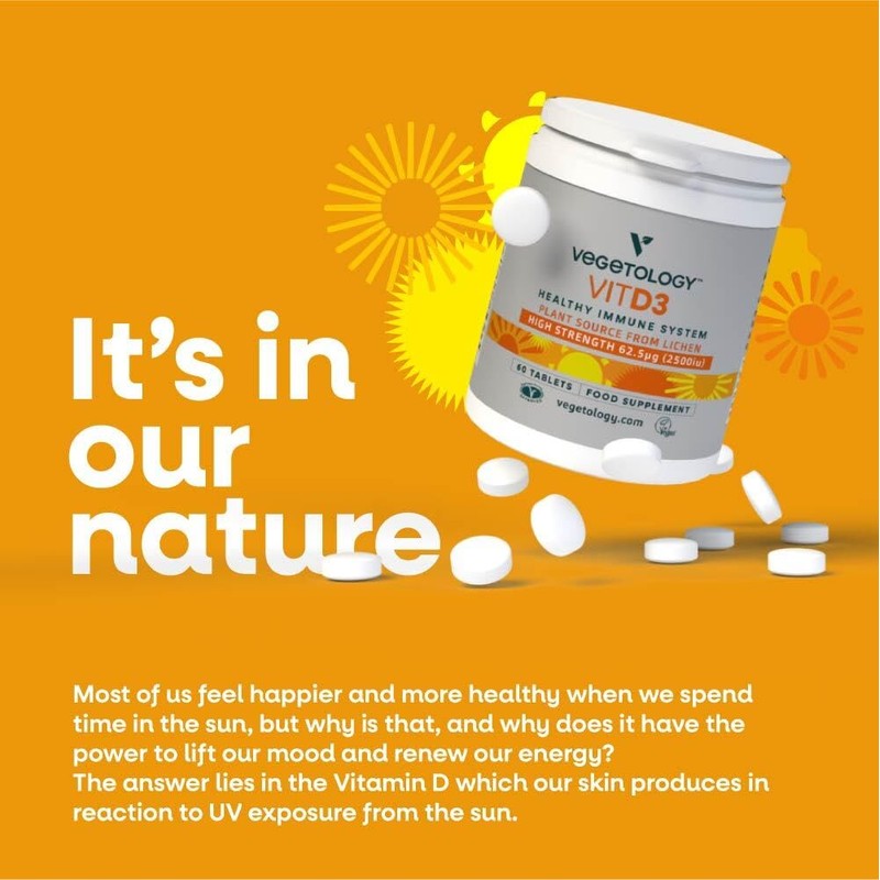 Vegetology Vegan Vitamin D3 2500iu Chewable Tablets - Vegan and