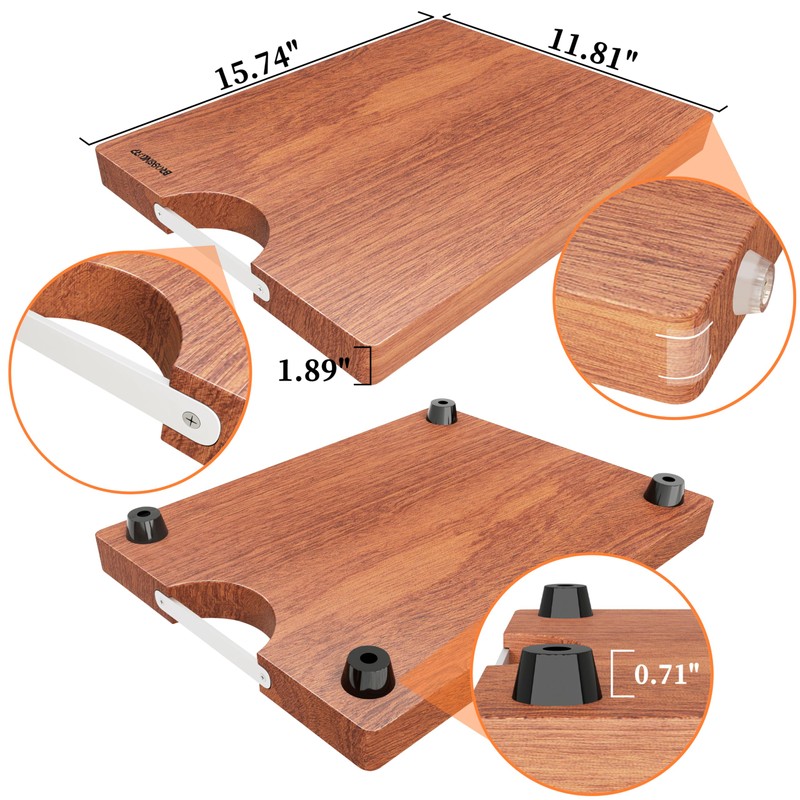 Brosisincorp Solid Sapele Wood Cutting Board - Large 15.74" x
