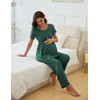 JiniGolla Womens Maternity Pajamas Postpartum Pjs Short Sleeve and Pants