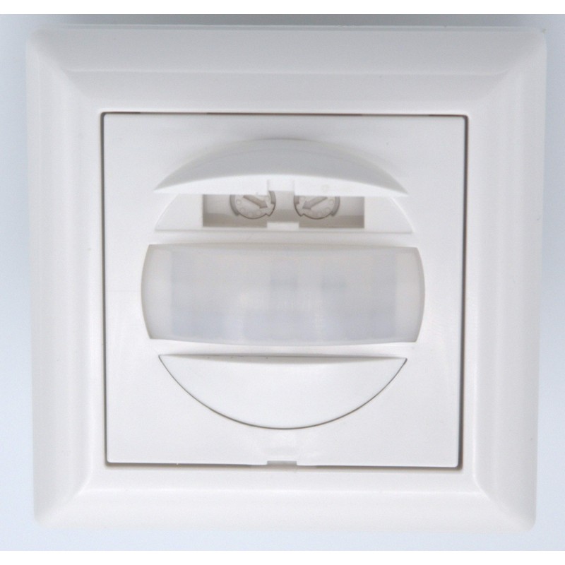 Huber Motion 180° Motion Detector, White, Recessed, Flush-Mounted, Energy-Efficient