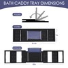 Foldable Bathtub Caddy Tray, Bamboo Bath Tub Tray Table for