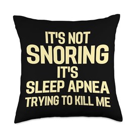 Retro Sleep Apnea Warrior CPAP Lovers Design Funny Snoring with Obstructive Sleep Apnea Awareness Throw Pillow, 18x18, Multicolor