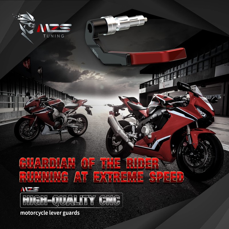 MZS Motorcycle Lever Guards, Aluminum Clutch Brake Handlebar Protector Universal