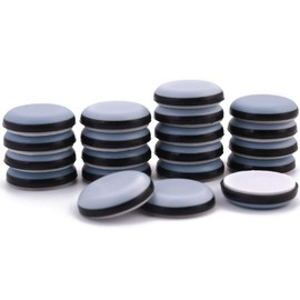 7/8" Adhesive Furniture Sliders -Furnigear Chair Glides PTFE Mover Slide on Furniture & Kitchen Appliances Slider Easy and Safely - Best Furniture Sliders for Carpet Hardwood Floors (20 Pack)