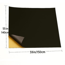 Self-Adhesive Suede Decorative Film for Car - Headliner/Dash/Door/Trunk | Stretchable & Scratchproof Ultra-Fiber Leather | DIY Peel & Stick 60"x55" Black Pro-Grade Curved