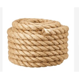 Natural Brown Jute Rope Hessian Braided Twisted Rustic Shabby Burlap Cord Decking Boating DIY Garden (5, 6 mm)