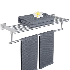 Alise Towel Rack,Towel Holder Towel Hanger with Towel Bar for Bathroom Lavatory,Wall Mount SUS 304 Stainless Steel Towel Shelf,Brushed Nickel 24 Inch