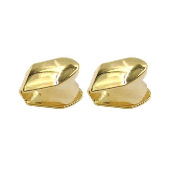 EXCEART 2Pcs Plated Gold Grillz Tooth Single Grill Cap Hip