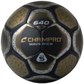 Champro Maverick Balón de fútbol, Talla 3, Negro, Oro Vegas