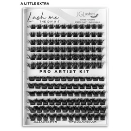 JGLashes - Extensiones de pestañas en racimo DIY Cluster lash me. medidas 8-15mm, curvatura D, banda ultra fina. Extensiones de pestañas premium. (A little extra)