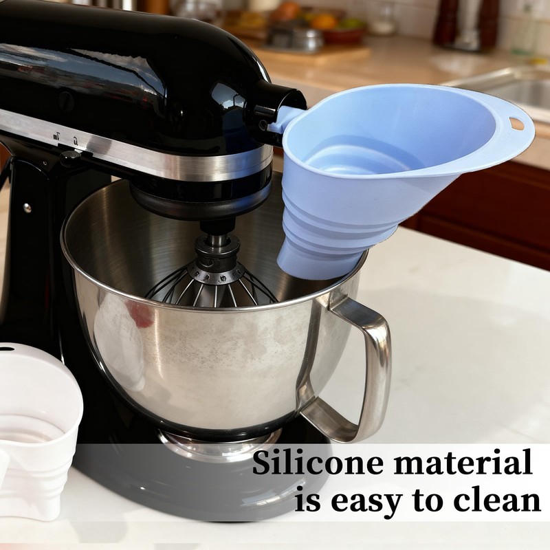 Flour Funnel for KitchenAid Mixer, Mess-Free Baking Accessory, Food Grade