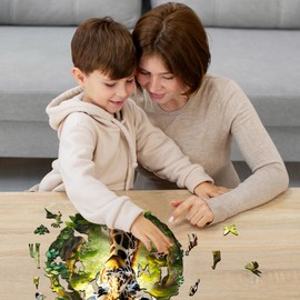 Jigfoxy Wooden Puzzle Adults, Giraffe Puzzle Adult, Wooden Puzzle Wooden Puzzle Adults and Children, Unique Educational Toy in Animal Shape for Family Friends, L-34 x 31.4 cm, 260 Pieces