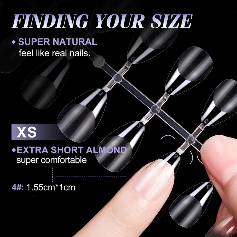 Gelike EC Extra Short Almond Gel Nail Tips Kit for