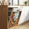 Yatixapu Magnetic Dishwasher Cover, Rooster Sunflower Fridge Door Cover Magnetic,