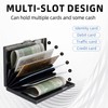 Tudguiloae Black Metal Card Holder Wallet, RFID Blocking Multi-Slot Design,
