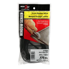 Prime-Line P 7523 Screen Retainer Vinyl Spline, 0.175 In. Round, Black, 25 foot (1 Roll)