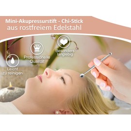 InstrumenteNRW Acupressure Pen Ball Diameter 5/8 mm Stainless Steel Acupuncture Pen Acupressure Pen Point Finder Manual Massage Hand Massage Device Acupuncture Rod Meridian Pen (Stainless Steel Short)