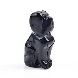 YGLINE Crystal Dog Statue Figurine,Hand Carved Gemstone Puppy Dog Figurine Sculpture Feng Shui Decor for Home,Office Outdoor Gardens, Patios and Lawns