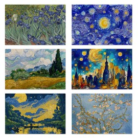 Van Gogh Style Watercolor Painting Placemats Set of 6,Table Mats Non-Slip Heat Resistant Washable Placemat for Party Kitchen Dining Table Decoration Indoor Outdoor