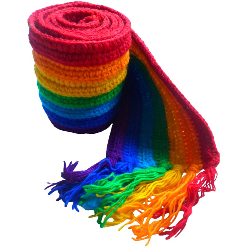 NATURAL FLOW Fair Trade Nepalese Hippy Boho Rainbow Wool Festival