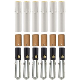 Creative Hobbies Chandelier Lighting Fixture Socket Kit - Adjustable Height Candelabra E12 Sockets with Cardboard Insulators and 4-Inch White Paper Drip Candle Cover Sleeves | 6 Pack