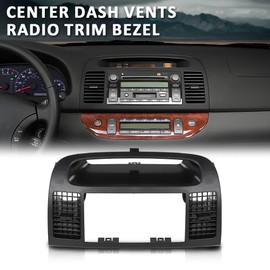 DOTCOM Upper Center Dash Trim Radio Bezel AC Air Vents Black Compatible with Toyota Camry 2002 2003 2004 2005 2006 Dash Radio Bezel