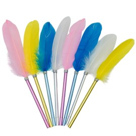 Maydahui Feather Pen, Gel Ballpoint Pen, 0.01 inch (0.38 mm), Black Ink, Set of 12, Feather, Stylish, Cute, Stationery, Notebook, Wedding, Reception, Wedding, Bridal, Student, School Entrance,