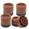 HANIHUA Brown Round Bed Furniture Risers (Set of 4) 2.3