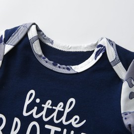 Zoputey Newborn Baby Boy Clothes Letter Print Long Sleeve Romper + Pants + Hat 3Pcs Set, White, 0 Months